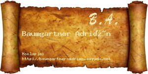 Baumgartner Adrián névjegykártya
